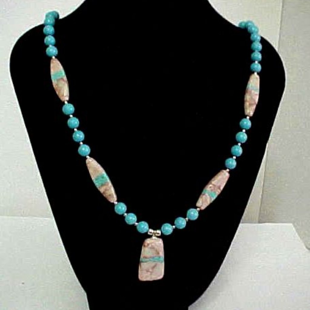 Sleeping Beauty And Ribbon Turquoise Necklace
